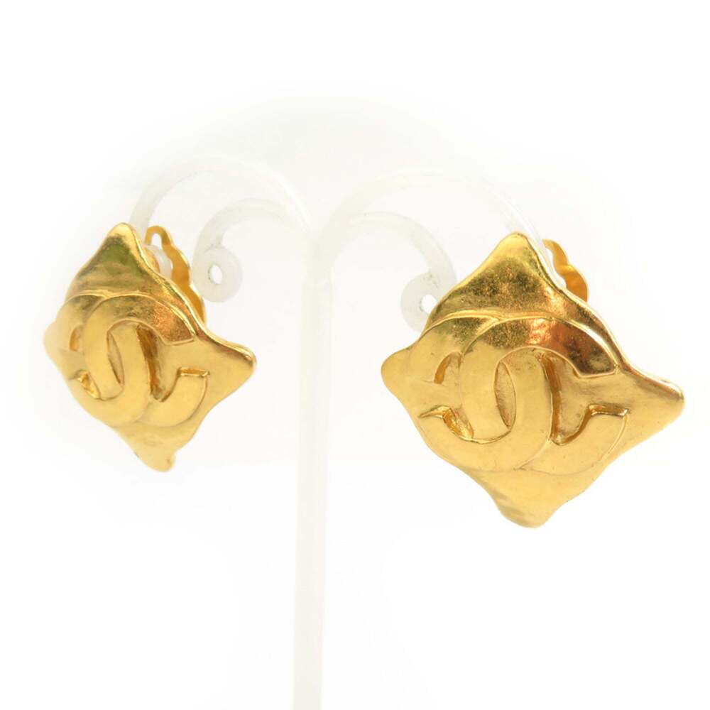 CHANEL Gold Logo Earrings - Picture 2 of 8